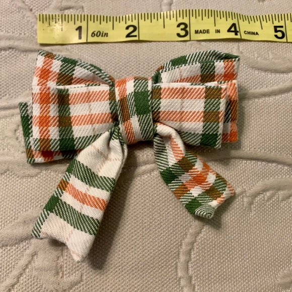 Strasburg Fall plaid cotton hair bow - Picture 2 of 5